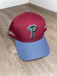 Philadelphia Phillies New Era 9Forty A-Frame SnapBack Adjustable Cherry & Blue - Picture 1 of 5