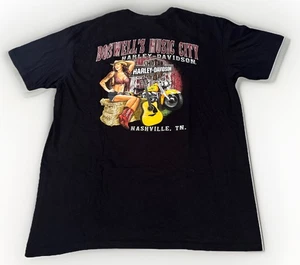 Harley Davidson Motorcycles Nashville Country Music Biker Black T-Shirt XL - Picture 1 of 6