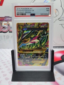 Pokémon M Rayquaza EX 2015 (arte completo brillante) 98/98 XY Ancient Origins Holo PSA 7 - Imagen 1 de 8