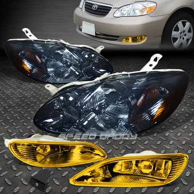 FARO CARCASA AHUMADA + LUZ LATERAL ÁMBAR + FARO ANTINIEBLA AMARILLO PARA 05-08 COROLLA E120 Foto 1 de 4