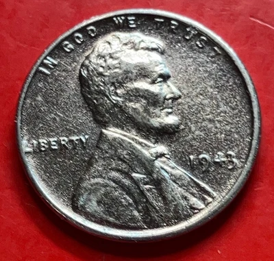 1943-P STEEL Lincoln Wheat Cent Penny GEM BU From an Original Bank Roll - Image 1 of 4