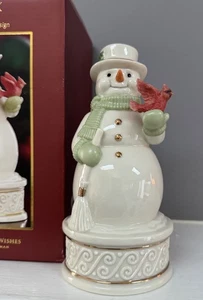Lenox Wonderland Wishes Musical Snowman 6.5” Sankyo NIB Holiday Figurine - Picture 1 of 8
