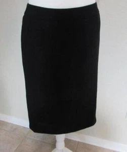 ANN TAYLOR LOFT womens 6P black solid basic poly career pencil skirt lined - Picture 1 of 3