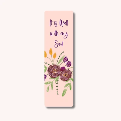 'It Is Well With My Soul' Flower Bouquet Bookmark for Books, Gift for Bookworms - Image 1 of 4