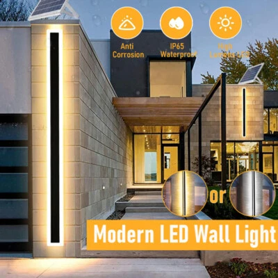 Outdoor Waterproof LED Wall Light Sconce Modern Lamp Exterior Lights Long Strip - image 1 of 4