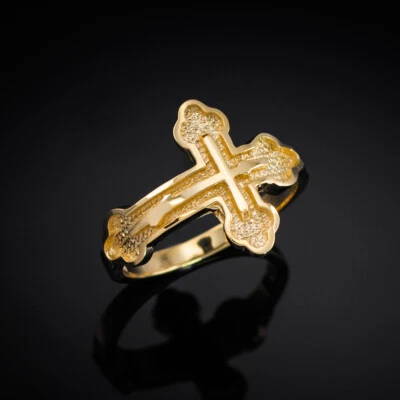 Gold Eastern Orthodox Cross Ring - Image 1 of 4