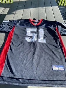 Vintage 2005 Takeo Spikes Buffalo Bills Reebok Size 56 Jersey Navy Blue Exc - Picture 1 of 5