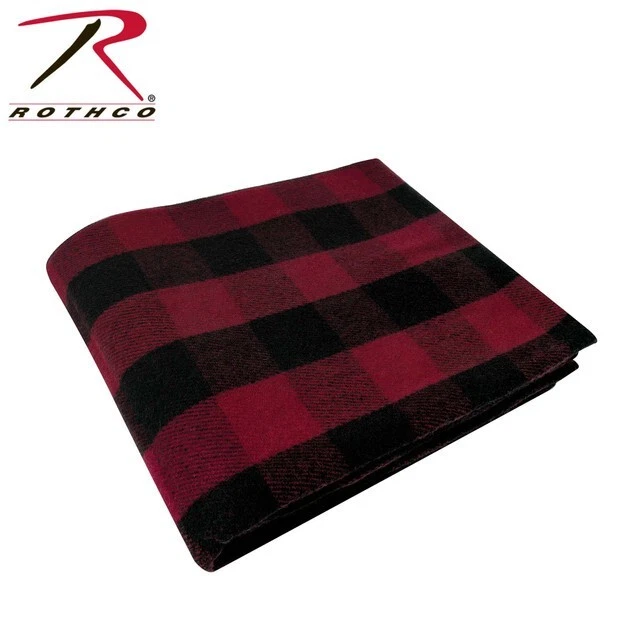 Rothco Plaid Wool Blanket 62"X 80" - Red - Image 1 of 1