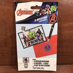Marvel Avengers Superhero Theme Kids Birthday Party Invitations 8 ct. SHIPS FREE - Picture 1 of 2