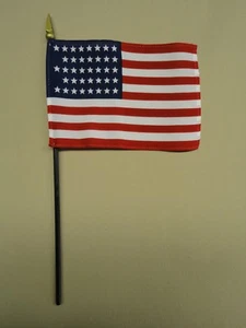 USA 38 Sterne 1877 - 1890 historische Schreibtischflagge 4" x 6" (12er-Packung) - Bild 1 von 3