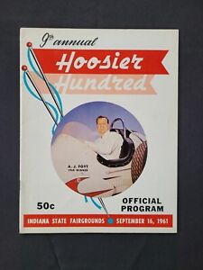 1961 USAC Indiana State Fairgrounds Hoosier 100 Program, A.J. Foyt Wins