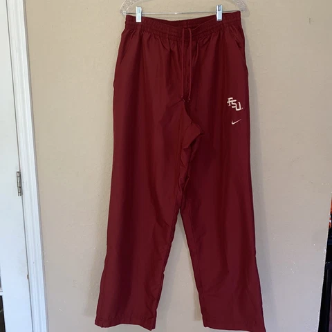 Nike Team FSU Track Pants Florida State Seminoles Mens XL Burgundy Elastic Waist Cover