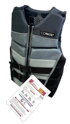 $90 Connelly Men's Classic Neoprene Life Vest NWT Sz M,L,XL,2XL,3XL Lt Gray 2023 - Image 1 of 4