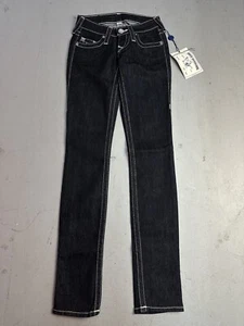 Jeans donna True Religion nuovi 23 skinny corpo naturale tasche scure tour mondiale - Foto 1 di 19