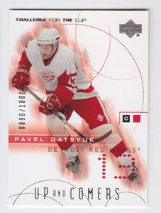2001-02 UD CHALLENGE CUP PAVEL DATSYUK RC 0890/1000 ROOKIE UP COMERS #105 Wings - Imagen 1 de 1