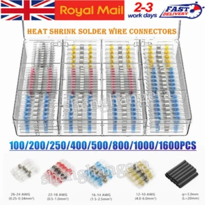 1600Pcs Waterproof Solder Seal Sleeve Heat Shrink Wire Connectors Butt Terminals - Picture 1 of 26