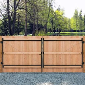 Adjust-A-Gate Fence Hardware 60"H Heavy Duty Adjustable Two Way Wood In Black - Picture 1 of 7