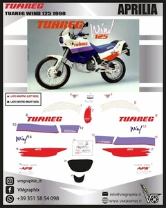ADESIVI Aprilia Tuareg Wind 125 1988 adesivi/adhesives/grafiche/stickers/decals - Foto 1 di 12