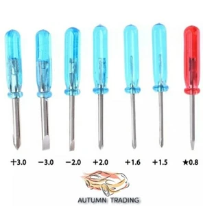 Mini screwdriver set 7pc 1.5mm-1.6mm-2mm-3mm Cross/ 2mm-3mm slot/ 0.8mm 5 star - Picture 1 of 7
