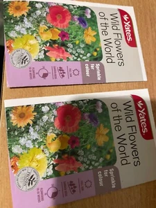3 X YATES WILDFLOWERS OF THE WORLD SEEDS (BNISP) sprinkle for Colour - Picture 1 of 2