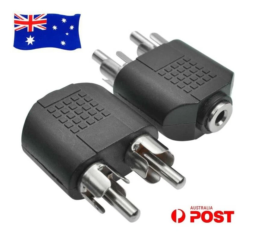 3.5mm AUX Female to 2RCA 2 RCA Male Audio Stereo Adapter Splitter Connector AU - Image 1 of 1
