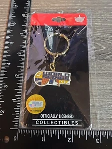 2007 MLB Rockies Red Sox World Series logo Keychain On Card J6 - Picture 1 of 2