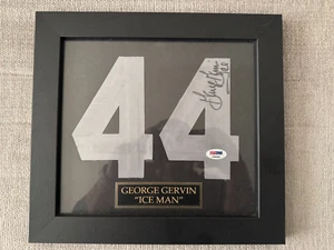 Custom Framed George Ice Man Gervin Auto Jersey Numbers Piece PSA DNA COA - Picture 1 of 3