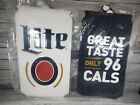 Miller Lite LARGE 27½”x24” Beer  Dual TIN SIGN Iconic Lite Logo New Bar