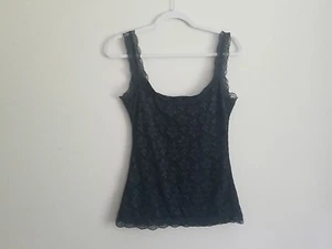 Y2K Lace Tank Top Cami Sz L Gray Whimsical Goth Rave Fairycore Babydoll Feminine - Picture 1 of 6