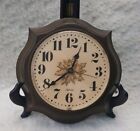 Vintage Sunbeam Electric Wall Clock Leaves on Face Simulated Wood - Works!