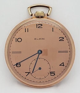 Elgin Art Deco 10s Grade 546 15 Jewel Rose Gold Filled Pocket Watch - Picture 1 of 10