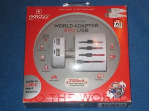 Skross World Adapter EVO USB Over 150 Countries, 2 USB, New! - Picture 1 of 2