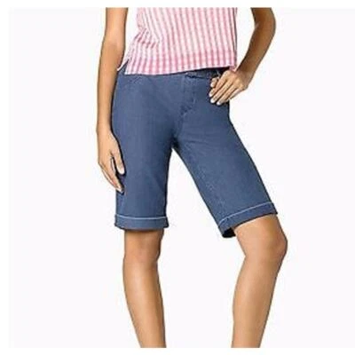 Pantalones Cortos HUE Damas Lavado Medio Denim Boyfriend, Talla XS, ¡NUEVOS CON ETIQUETAS! Foto 1 de 4