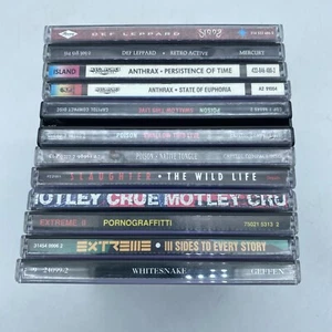 Lot of 11 Heavy Metal CDs Def Leopard Anthrax Poison Slaughter Motley Crue More - Picture 1 of 6