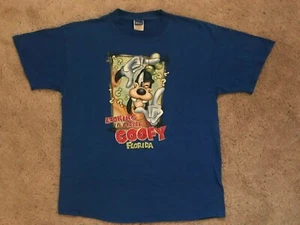 T-shirt vintage Walt Disney GOOFY "Looking a Little Goofy" Florida uomo L usata in ottime condizioni! - Foto 1 di 3