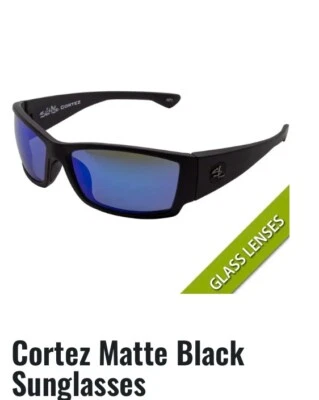 Lente de vidrio Salt Life CORTEZ negro mate azul humo precio de venta sugerido por el fabricante $229 vivo salado Foto 1 de 4
