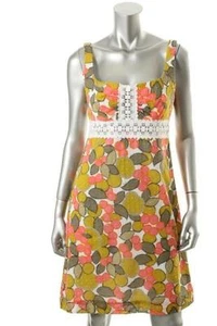 Milly Multi-Color Print Lace Trim Dress Size 6 NWT $295 - Picture 1 of 1