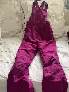 Lands’end Girls Size 12 Purple Snow Bibs Grow along Squall - Picture 1 of 3