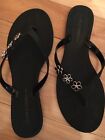 WILD DIVA Women's Black SANDALS SIZE 10 With Flowers