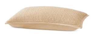 Set 2 Donna Karan Samt Kanal handgenäht Kissenbezüge Standard Queen Gold - Bild 1 von 4
