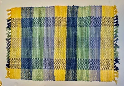 Colorful Striped Woven Placemats 100% Recycled Cotton (Set of 4) Size: 13"x19" - Image 1 of 4