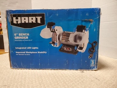 HART 6-inch 2.1-Amp Bench Grinder Adjustable Work Table Adjustable Spark Hood - Image 1 of 4