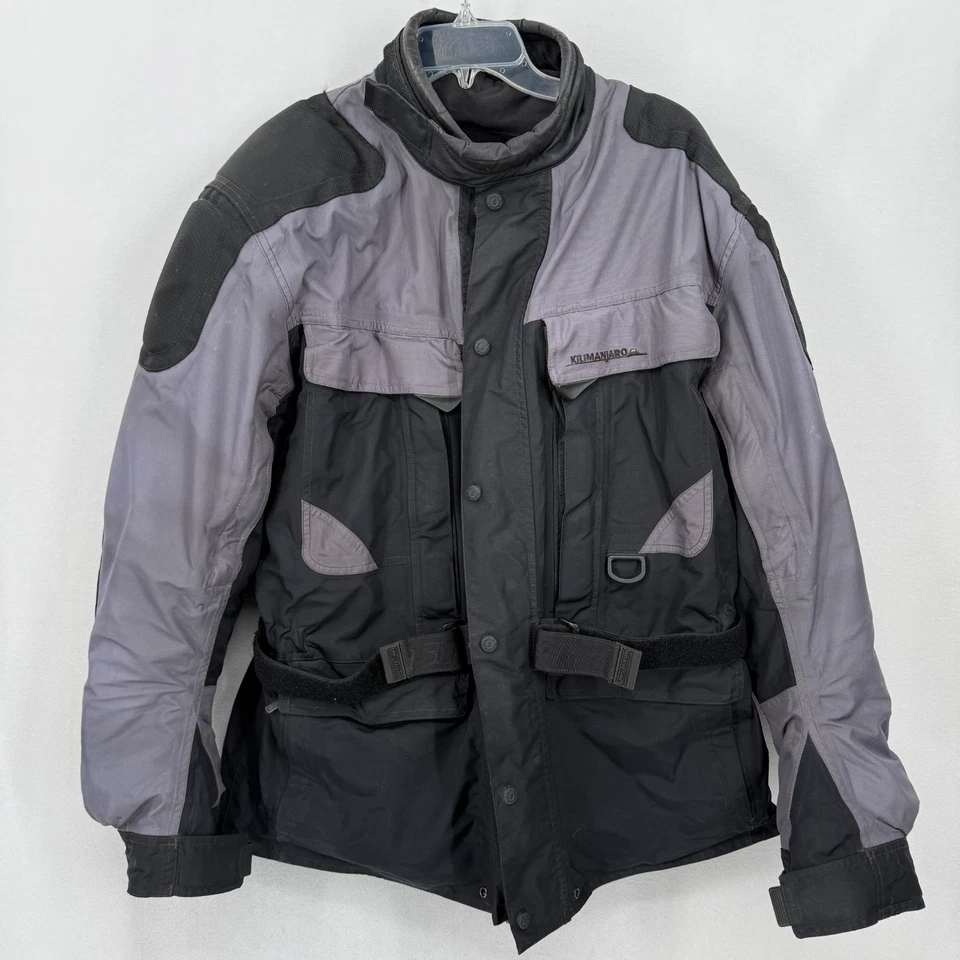 Jaqueta de motocicleta FirstGear masculina L Kilimanjaro impermeável preta cinza - Imagem 1 de 4