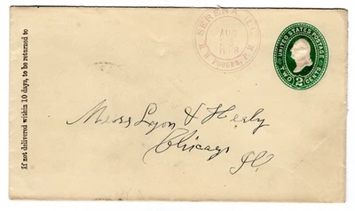 Serena IL (La Salle) Postmaster CCL 1888 on Entire to Chicago IL - Image 1 of 2