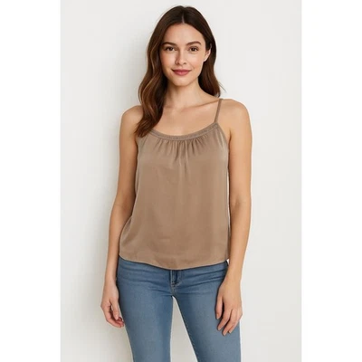 Blusa informal The Limited Cami Top beige sin mangas con ribete de encaje para mujer Foto 1 de 4