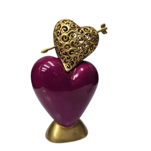 LAMPE BERGER Limoges Porcelain Fragrance Lamp With Gold Tone Heart Top - Picture 1 of 6