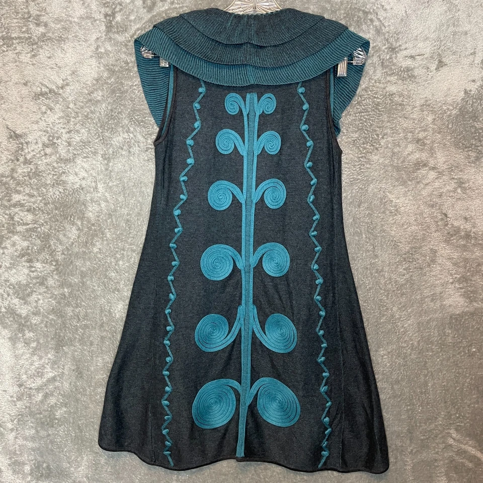 Nic Zoe Women Goblincore Boho Embroidered Waterfall Ruffle Sweater Vest M - Image 1 of 4