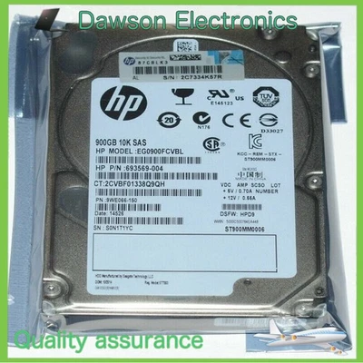 NEW HP QR478A 665749-001 900GB SAS 6G 10K SFF 2.5 IN M6625 HDD Hard Drive - Image 1 of 3