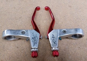 Retro Avid Red Levers V-brake Canti Lever Anodized Polished sd 2.0 speed dial - Picture 1 of 8