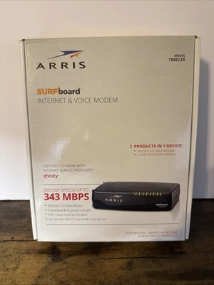 ARRIS TM822R Cable Modem Docsis 3.0 Black 343 Mbps . Preowned Tested. - Image 1 of 4